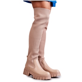 Høje kvinders støvler Workers Beige Austin