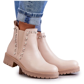 PG1 Læderstøvler Workery Beige Ferra