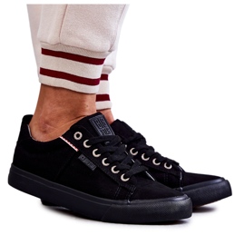 Sneakers i lavt materiale til kvinder Big Star KK274004 Sort