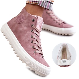 Kvinders sneakers Big Star High Warm Pink EE274113 lyserød