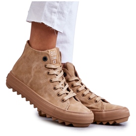 Kvinders sneakers Big Star High Warm Camel GG274072 beige