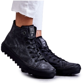 Kvinders sneakers Big Star High Warmed Black GG274069 sort