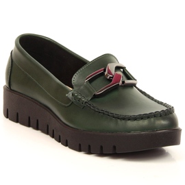 Platform loafers til kvinder med grøn Sergio Leone dekoration