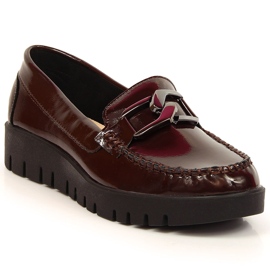 Dame loafers, platform bordeaux Sergio Leone rød flerfarvet