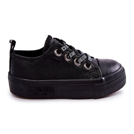 Børne læder sneakers Big Star KK374061 Sort