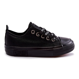 Børne læder sneakers Big Star KK374057 Sort