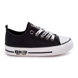 Børne læder sneakers Big Star KK374039 Sort