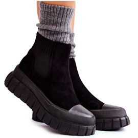 FB2 Moderigtige slip-on støvler på den sorte Jenna platform