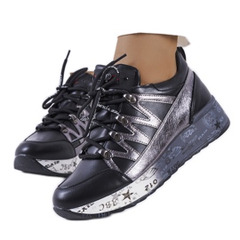 BM Sorte og metalliske Ballard sneakers sølv