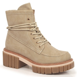 Isolerede damestøvler beige Jezzi JEZ366