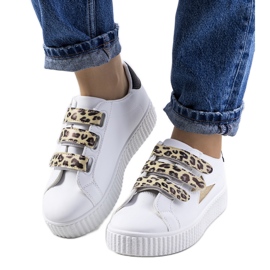 Hvide Pitmerden sneakers gylden