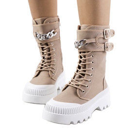 BM Brune sneakers med Taus-kæde khaki grøn