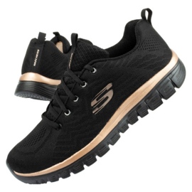 Skechers Get Connected W 12615-BKRG trænere sort gylden