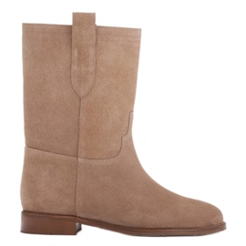 Marco Shoes Lavhælede "tube" støvler beige