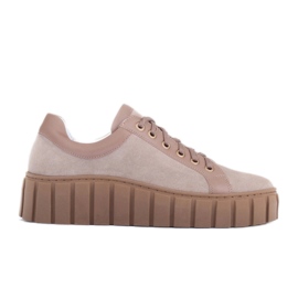 Marco Shoes Stigende sneakers med tykkere bund beige