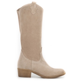 Olivier Dame læderstøvler Julia beige