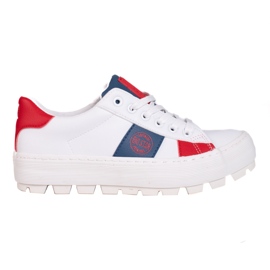Dame Big Star sneakers KK274041 hvid rød marine blå