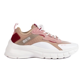 Big Star sneakers til kvinder KK274055 beige hvid lyserød