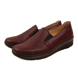 Læder Slip On Sko Helios W H350L bordeaux rød flerfarvet