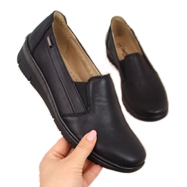 Helios Læder, slip-on sko sort