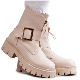 Damestøvler med lynlås Beige Torey