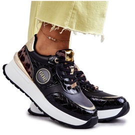 Damesportssko On Wedge GOE KK2N4085 Sort brun gylden