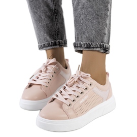 Pink sneakers på en chunky Louisiana sål lyserød