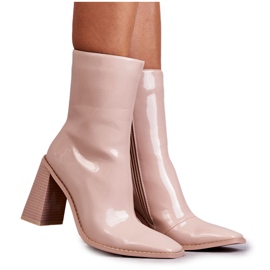 Dame lakstøvler Beige Margit