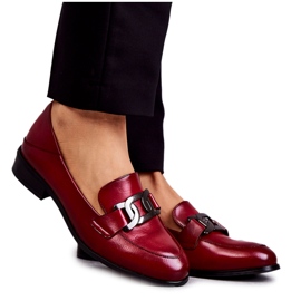Vinceza Moderigtige Læder Loafers Burgundy Trine rød