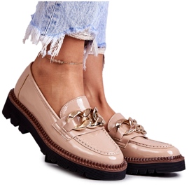 Vinceza Lakerede Loafers På Den Beige Reidun Platform brun