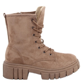 Kelis Khaki snørestøvler beige brun