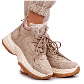 Vandrestøvler på Lee Cooper LCJ-22-44-1352L Beige platform