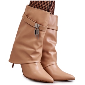 Slip-On-støvler i læder Beige Steffi