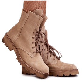 Ruskindsstøvler med lynlås Nicole 2754 Beige brun