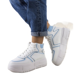 Hvide og blå Zetta ankelsneakers