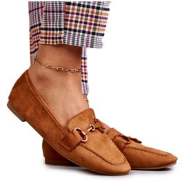 Ruskind Loafers med Camel Santi dekoration brun