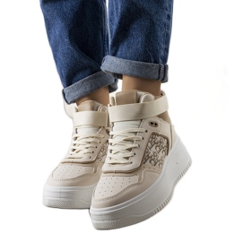 Beige ankelhøje sneakers fra Adolis