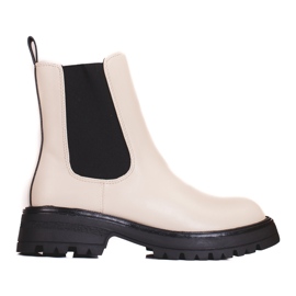 Beige Shelovet Jodhpur-støvler til kvinder på platformen