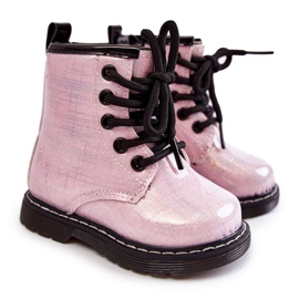Børns varme støvler med lynlås lakeret pink goopy lyserød