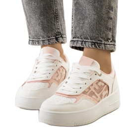 Pink sneakers på Coronel platformen hvid