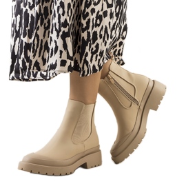 Beige damestøvler Detis