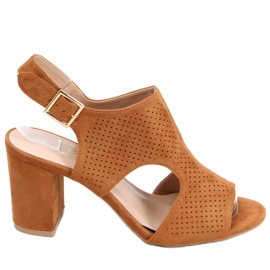 Sandaler gennembrudte høje hæle Stacy Camel JF2007 brun
