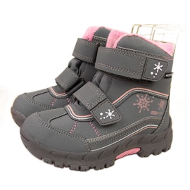 Snowboots, grå American Club velcro til piger