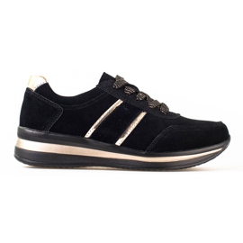 Sneakers i læder til kvinder på Shelovet platformen sort