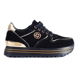 Sorte sneakers til kvinder på platformen