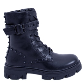 Snørestøvler Frankee Black sort