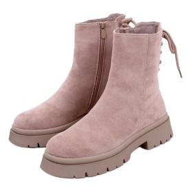 BM Bobbie Lt.KHAKI ruskindsstøvler beige