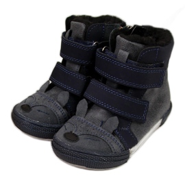Drengesko med velcro marineblå Kornecki 6583