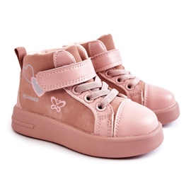 PA1 Høje børnesneakers med velcro Pink Cheezi lyserød