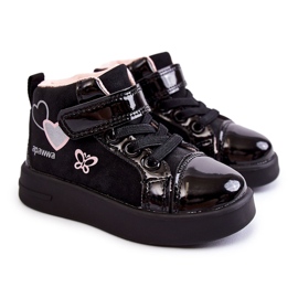 PA1 Høje børnesneakers med velcro Sort Cheezi